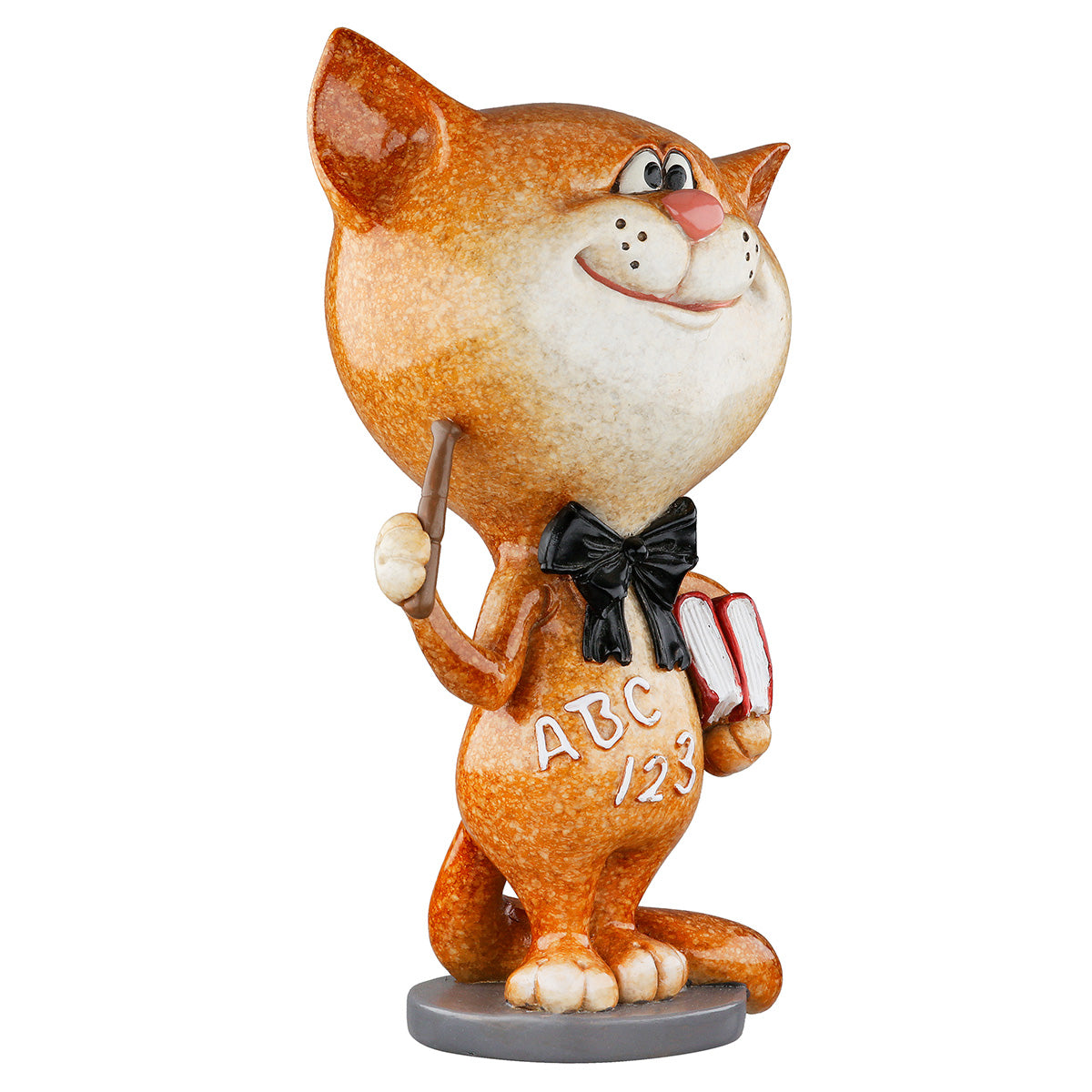 Dekofigur TeachCat Katze Lehrer Orange Schwarz Poly 13cm