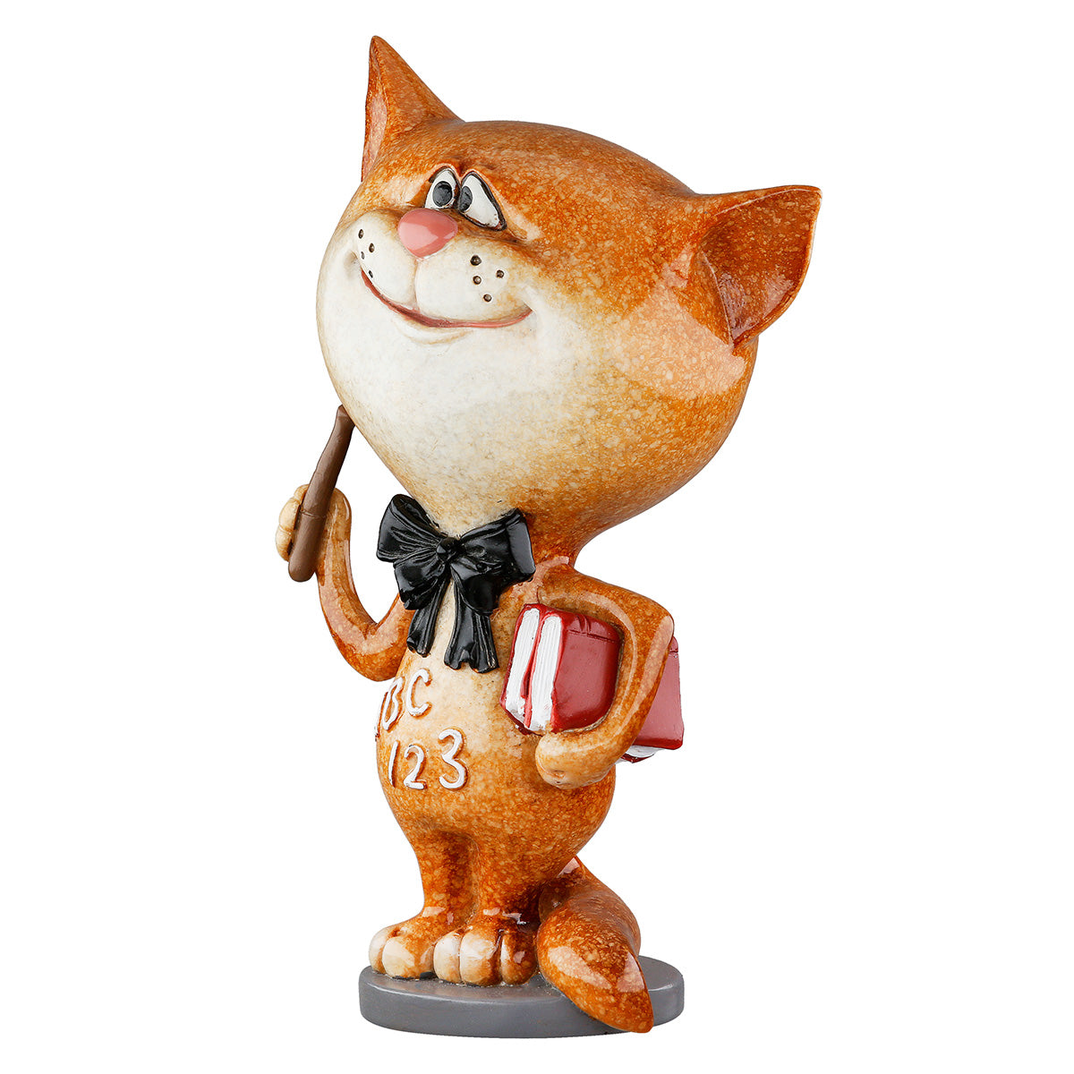 Dekofigur TeachCat Katze Lehrer Orange Schwarz Poly 13cm