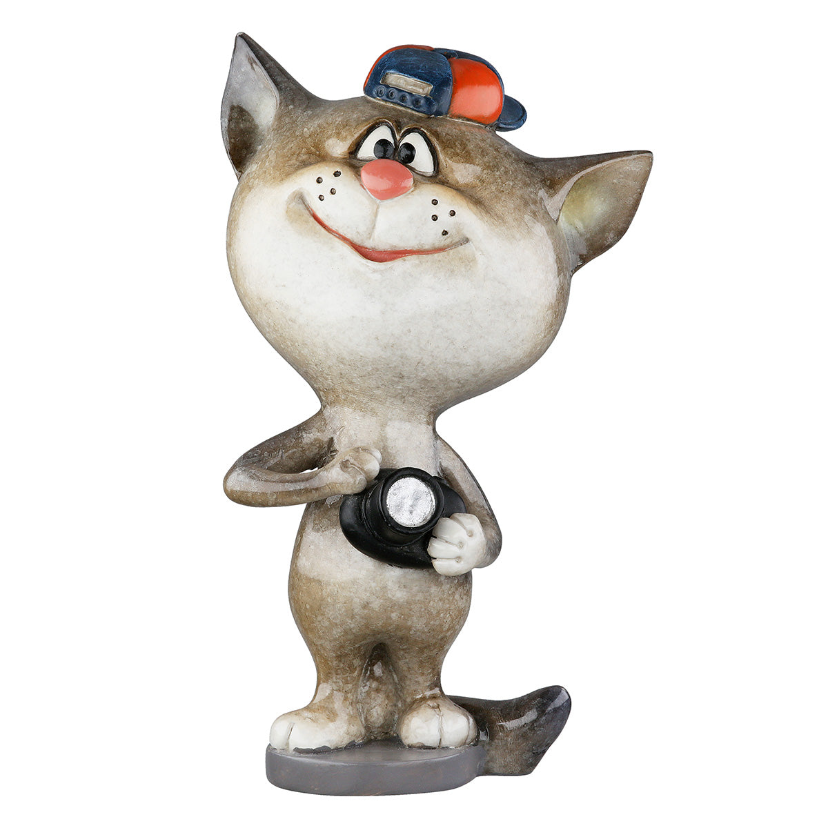 Dekofigur SnapCat Katze Fotograf Grau Schwarz Poly 13cm