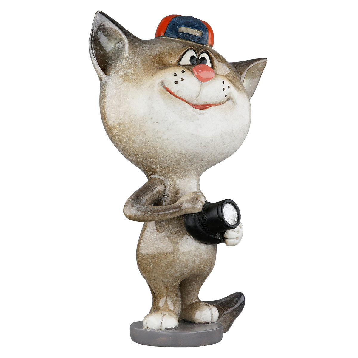 Dekofigur SnapCat Katze Fotograf Grau Schwarz Poly 13cm