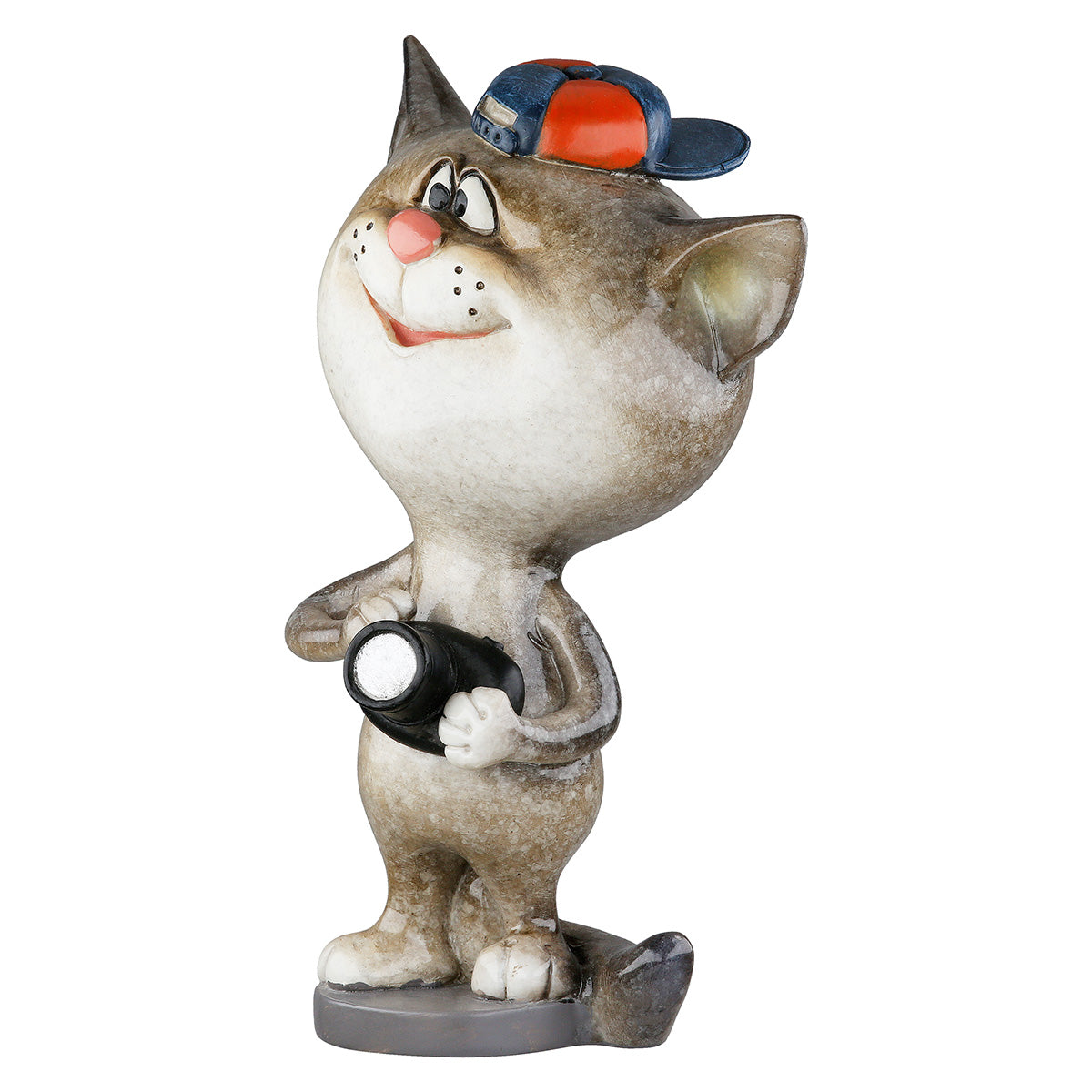 Dekofigur SnapCat Katze Fotograf Grau Schwarz Poly 13cm