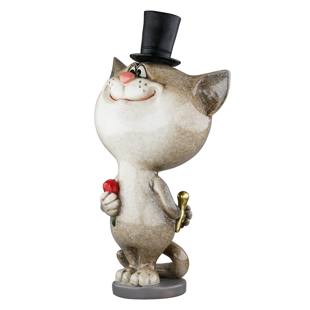 Dekofigur GentleCat Katze Gentleman Grau Schwarz Poly 13cm