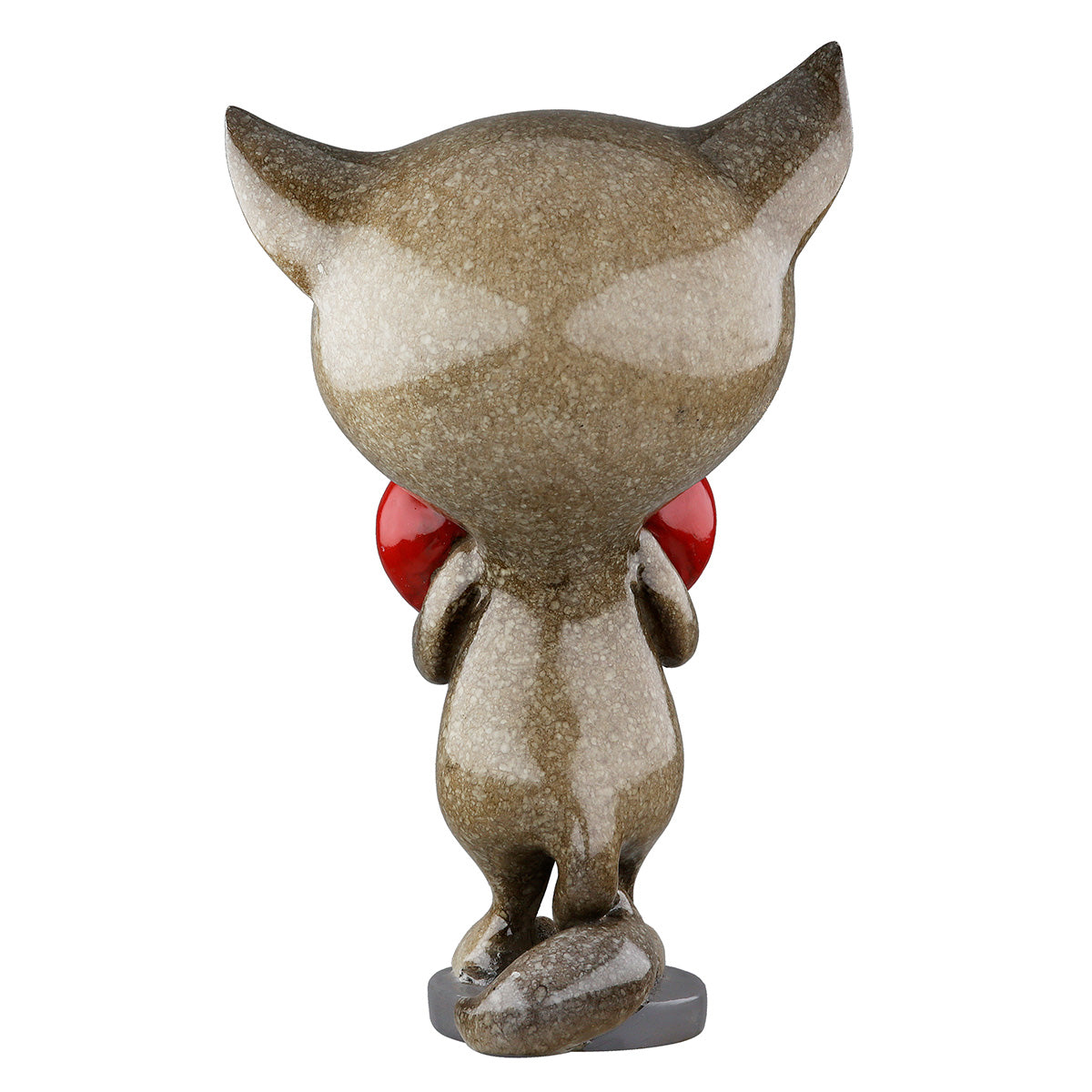 Dekofigur LoveKitty Katze Herz Grau Rot Poly 13cm