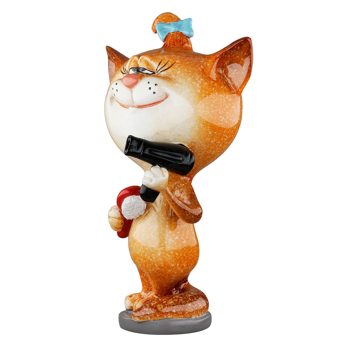 Dekofigur StyleCat Katze Friseurin Grau Schwarz Poly 13cm