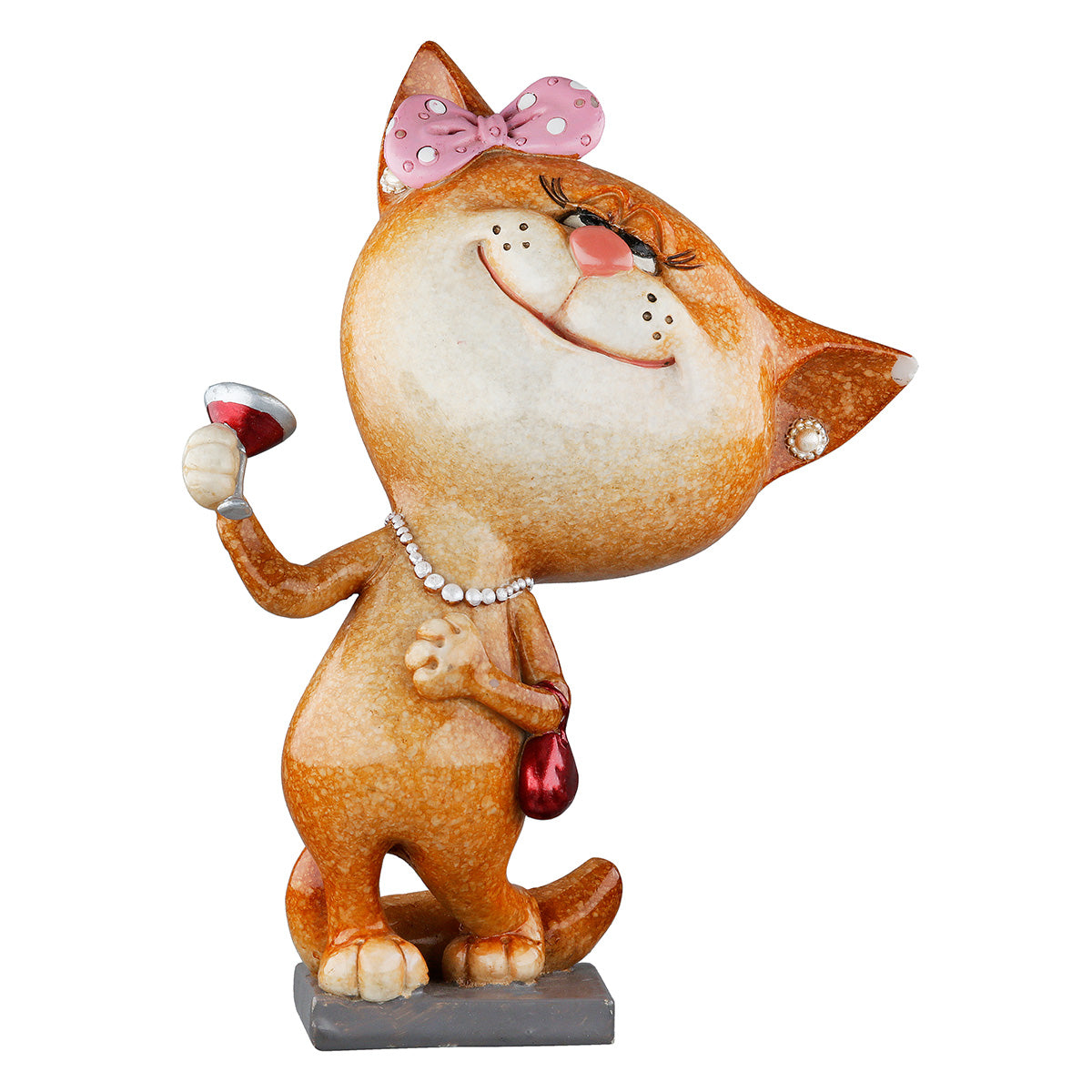 Dekofigur DivaCat Katze Lady Grau Weiß Poly 13cm