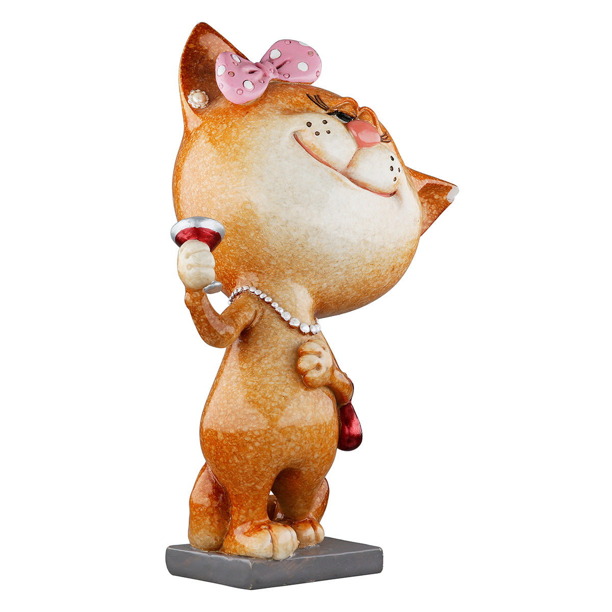 Dekofigur DivaCat Katze Lady Grau Weiß Poly 13cm