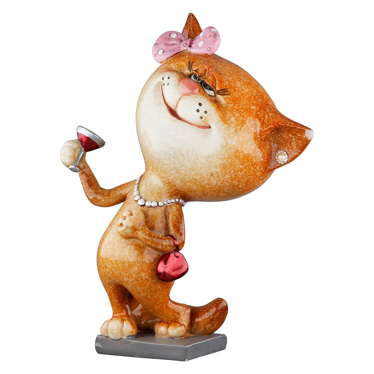 Dekofigur DivaCat Katze Lady Grau Weiß Poly 13cm