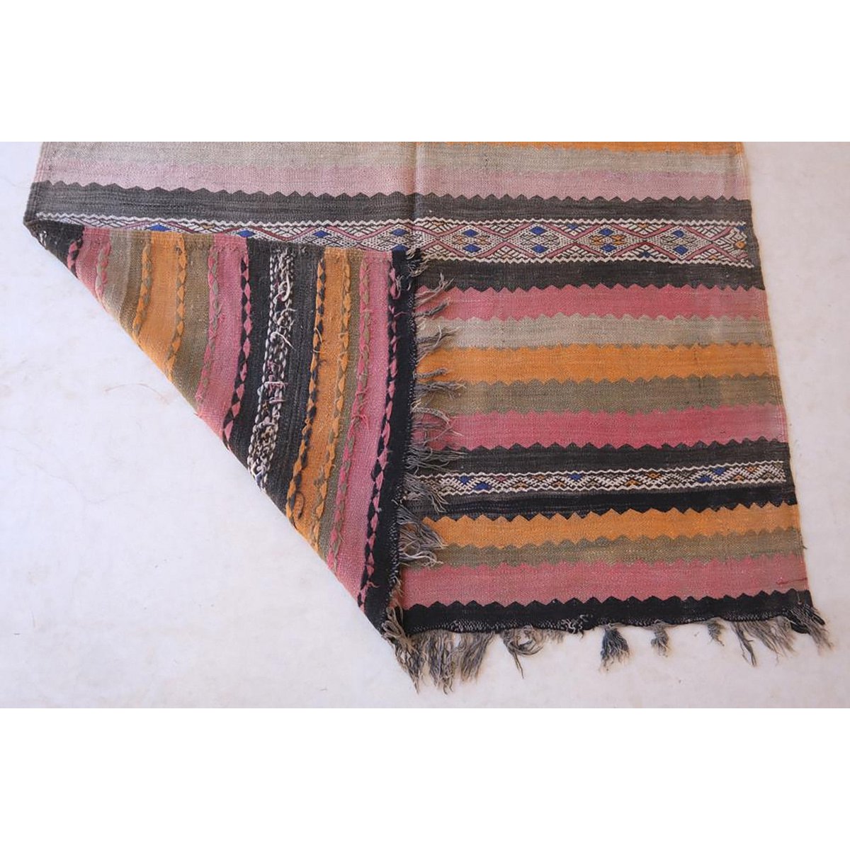 Marokkaner Berber Kilim Teppich reines Woll 173 x 370 cm