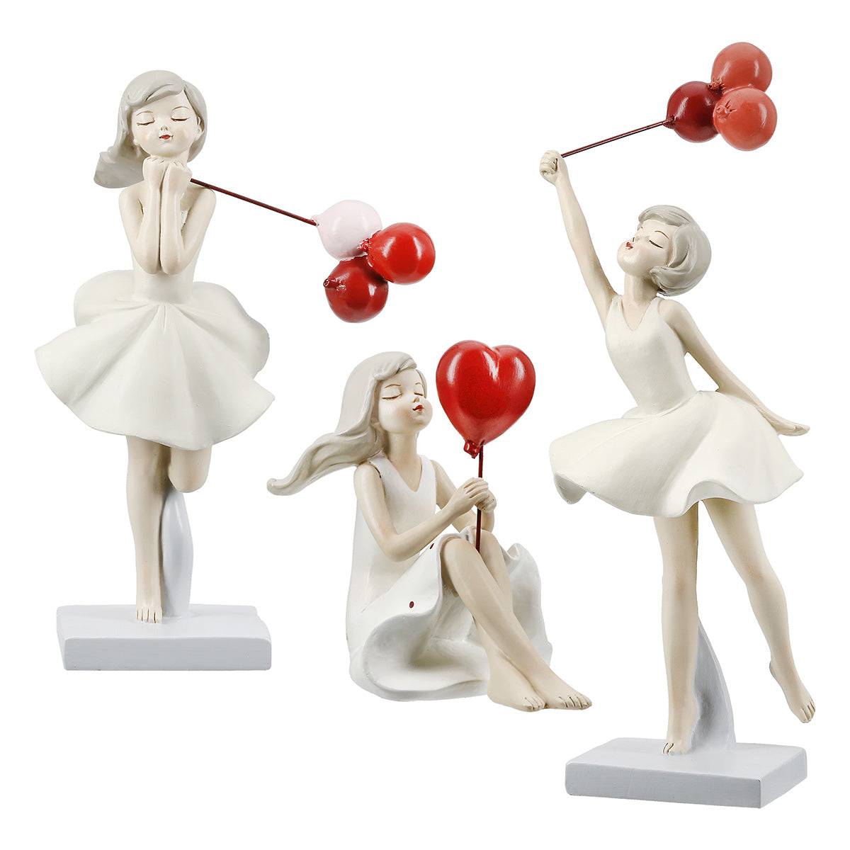 Ballonträume – Elegante Deko mit Ballonmotiv 3er Set Figuren