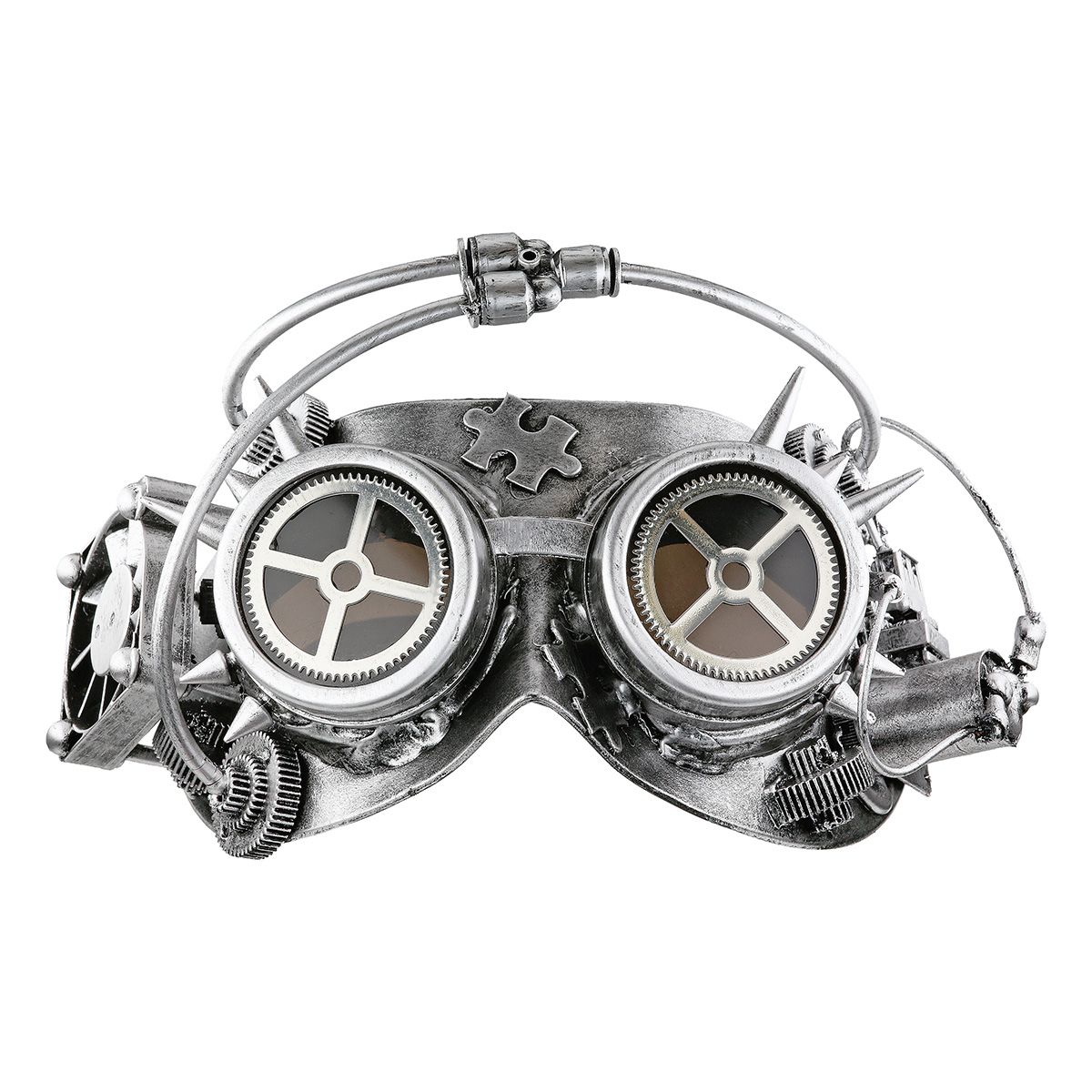 Steampunk Maske Silberfarben mit Aufhängung