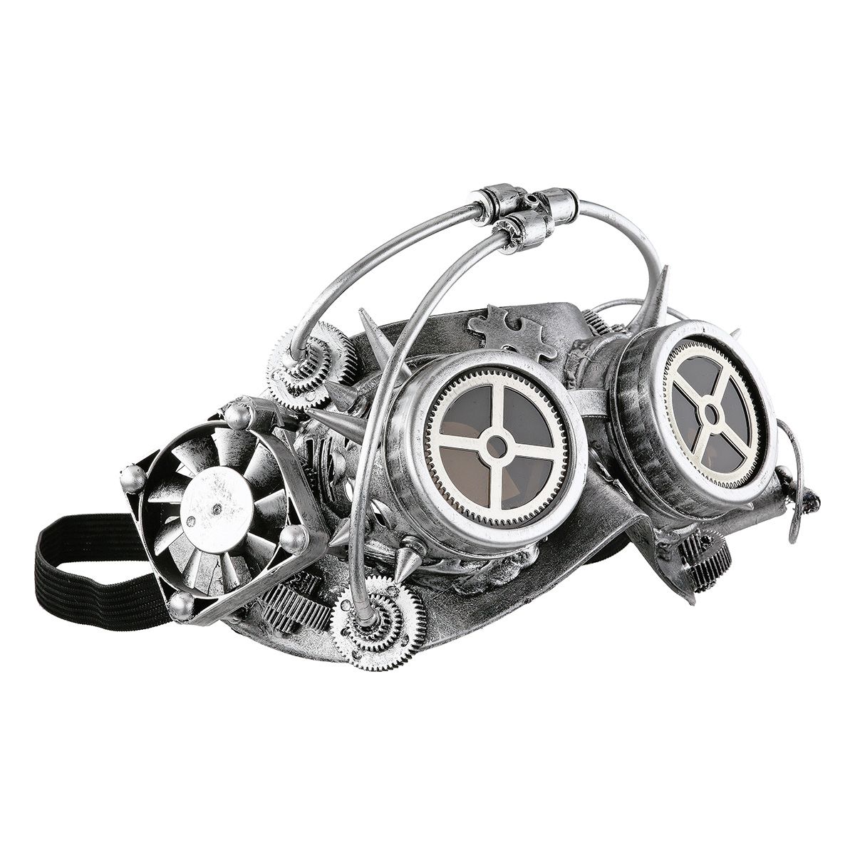 Steampunk Maske Silberfarben mit Aufhängung