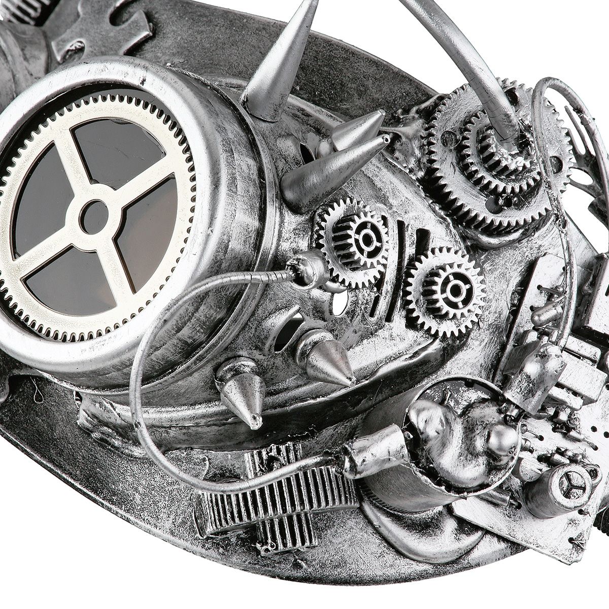 Steampunk Maske Silberfarben mit Aufhängung