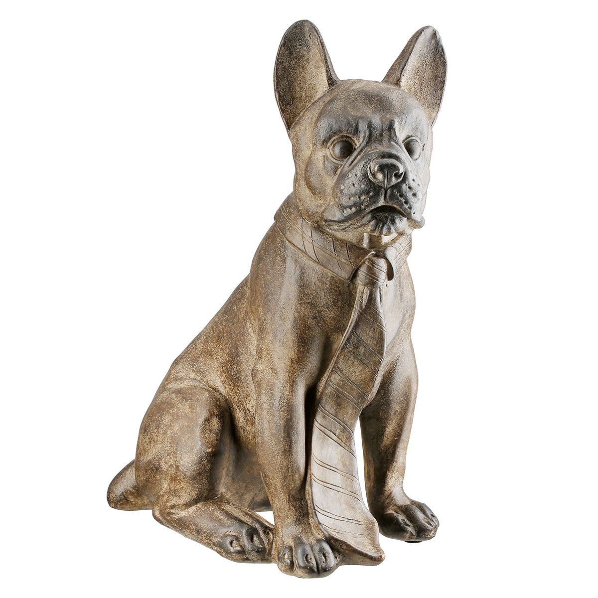 2er Set Bulldoggen Figuren Poly Braun 24 cm