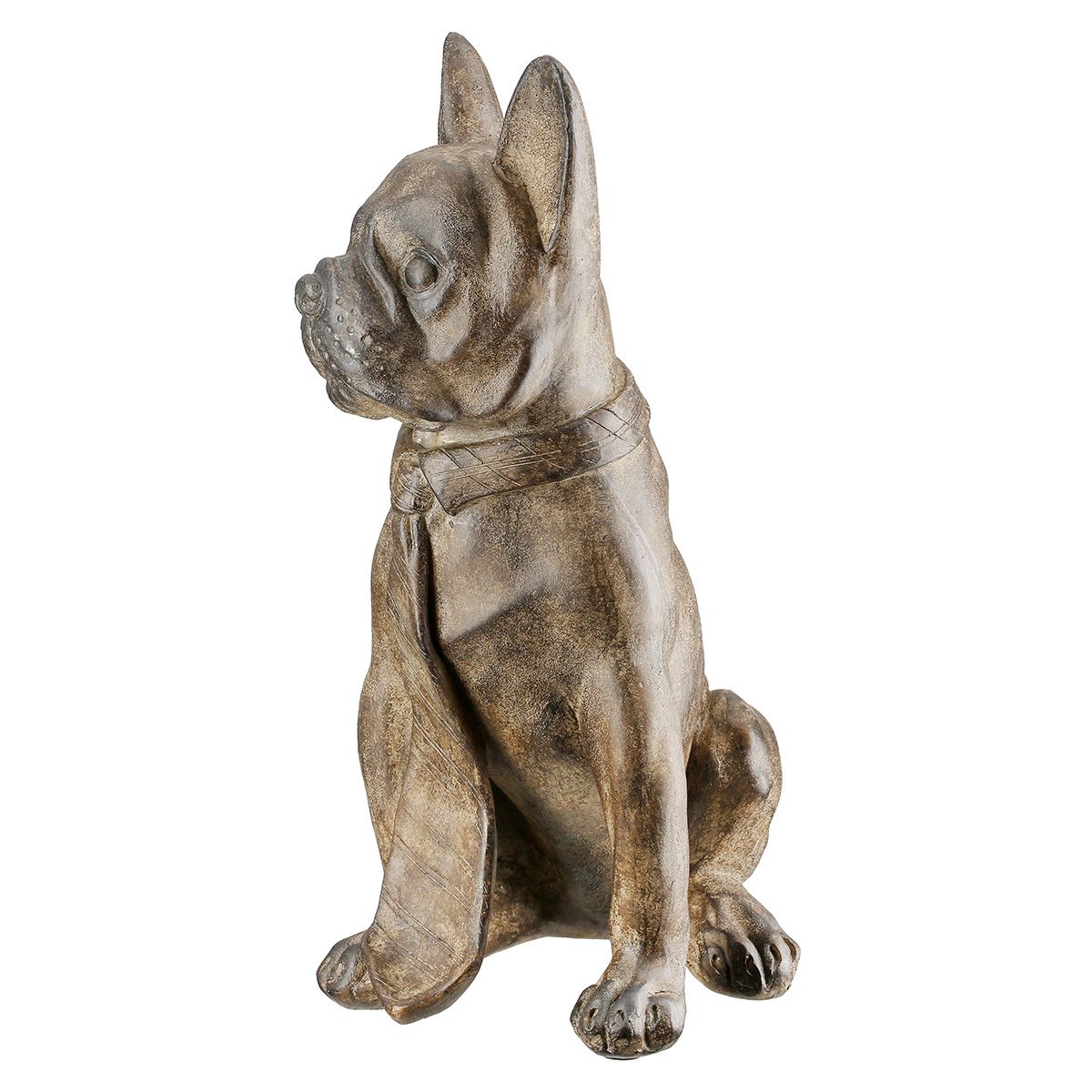 2er Set Bulldoggen Figuren Poly Braun 24 cm