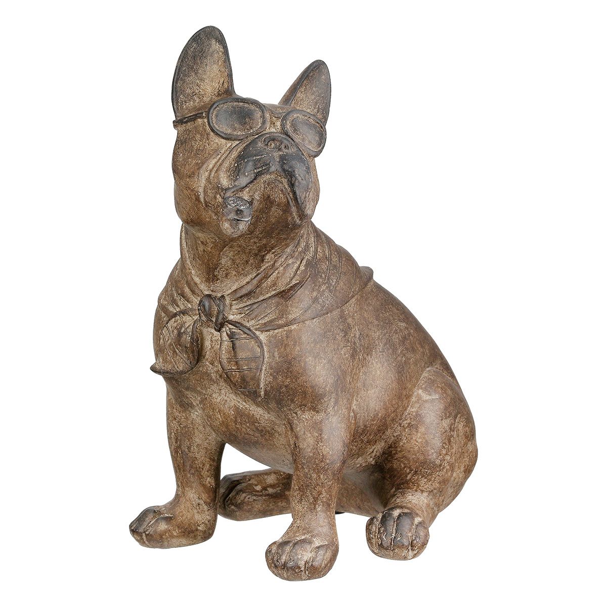 2er Set Bulldoggen Figuren Poly Braun 24 cm