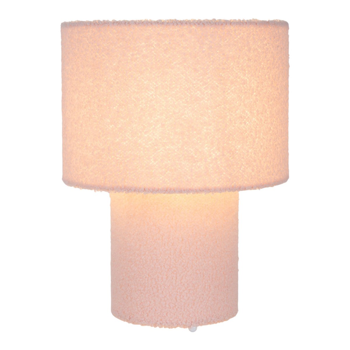 Tischleuchte "FLUFFY" mit Textilschirm und -fuß in Pink, E27, ca. 31 cm hoch