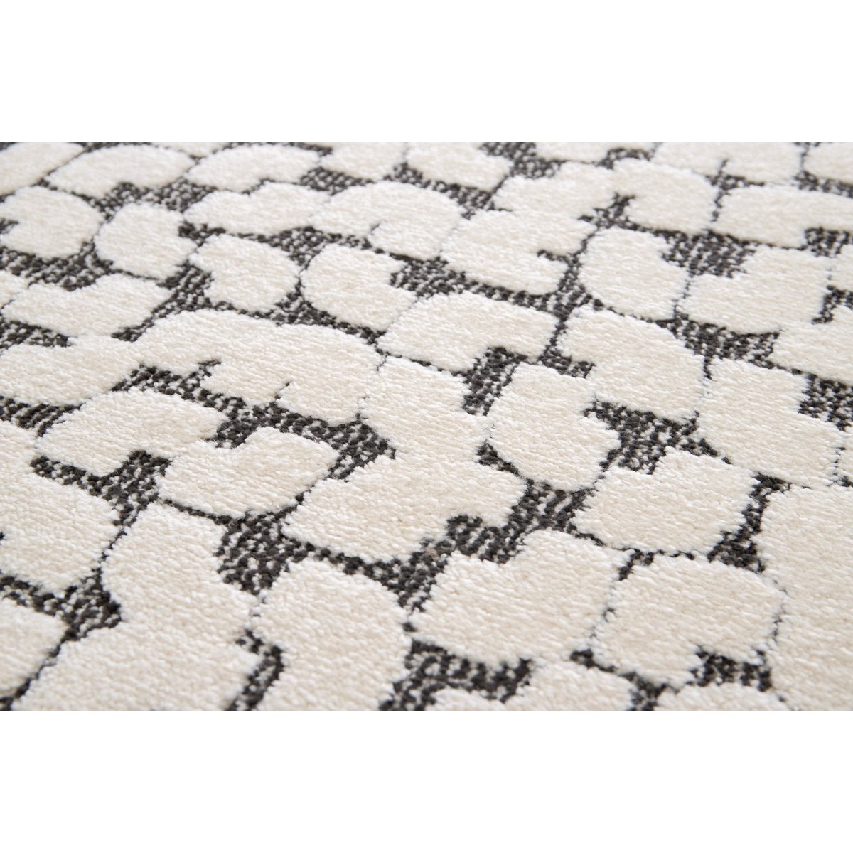 Weicher Teppich geformt Beige und weißes Opus