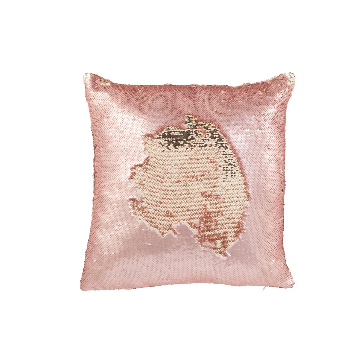 Wendbares Pailletten Kissen – Rosa/Champagner – 45x45 cm