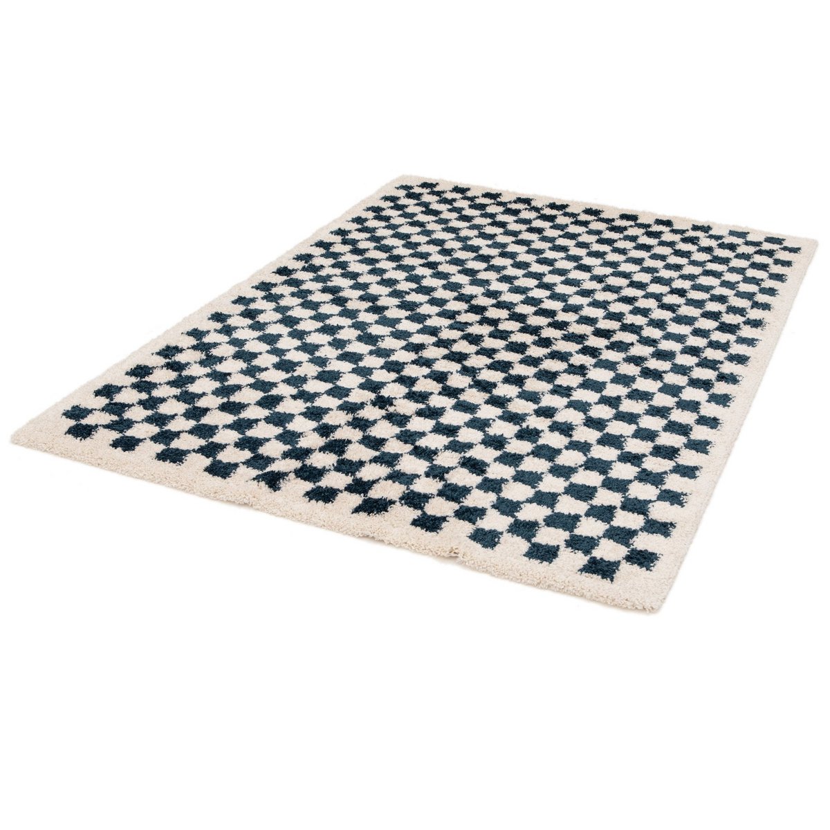 Weicher und sperriger langer Checker -Checkerboard -Checkterteppich