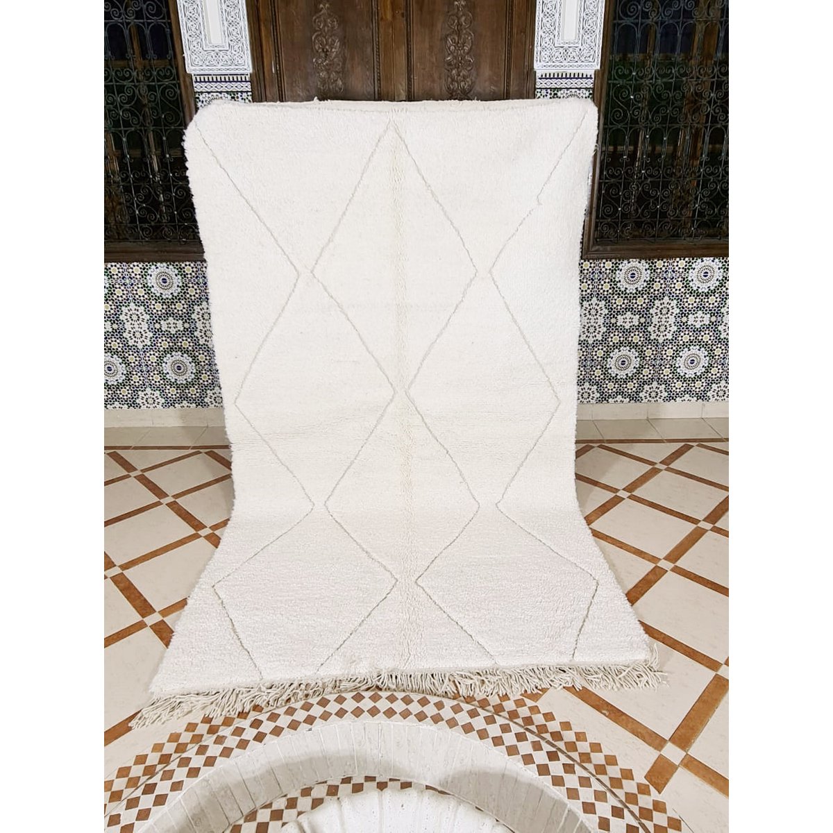 Berberteppich Beni Ouarain reine Wolle 153 x 264 cm