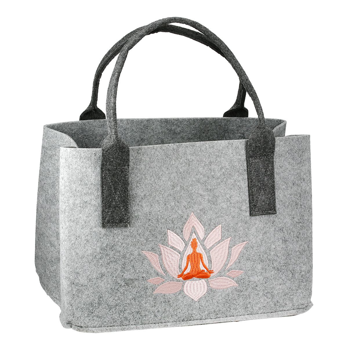 2er Set Filztaschen Namaste mit Lebensbaum- und Lotusmotiv