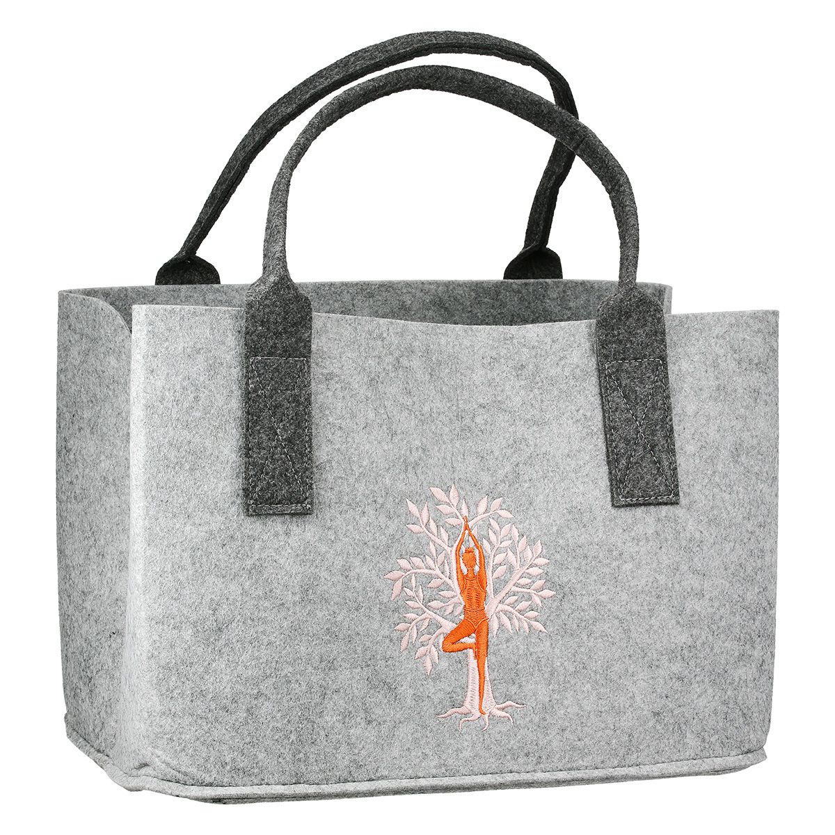 2er Set Filztaschen Namaste mit Lebensbaum- und Lotusmotiv