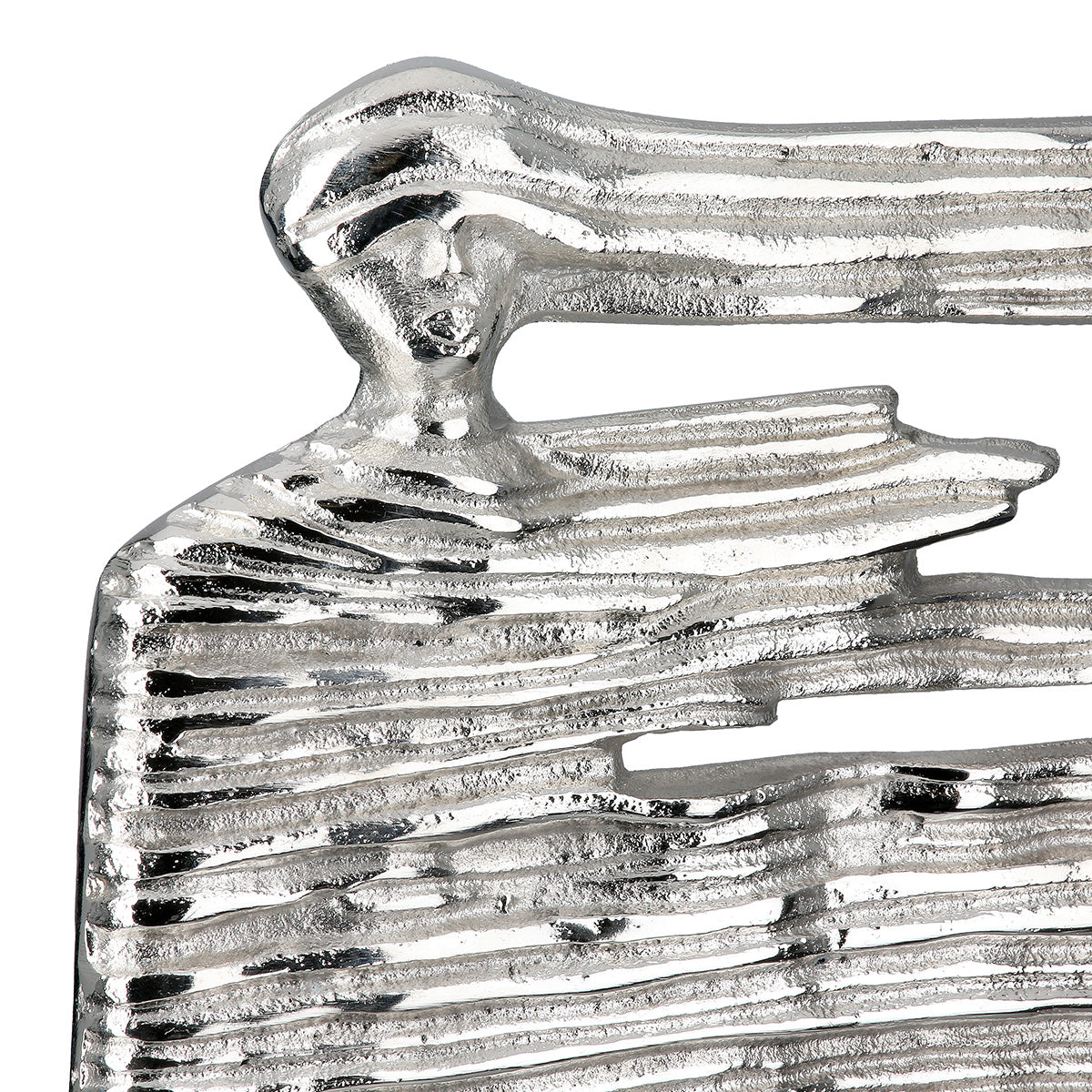 Skulptur Verwehung Silber Fraumotiv Aluminium modern