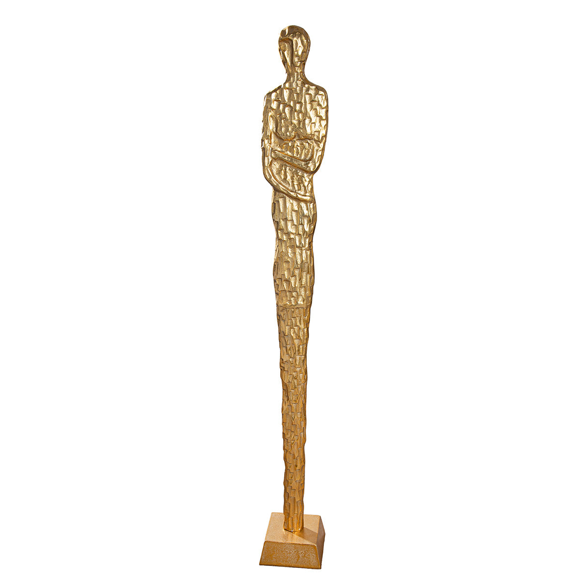Skulptur Salvina Gold Frau Figur aus Aluminium Höhe 138cm