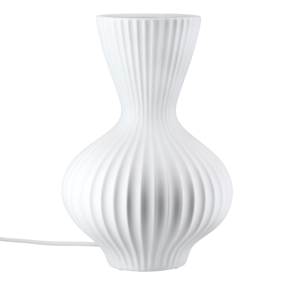 Tischlampe Greta Porzellan Weiß 30cm Vase Design