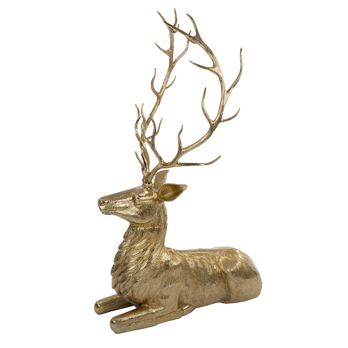 Hirschfigur Ralf Gold Deko Skulptur aus Aluminium 142cm