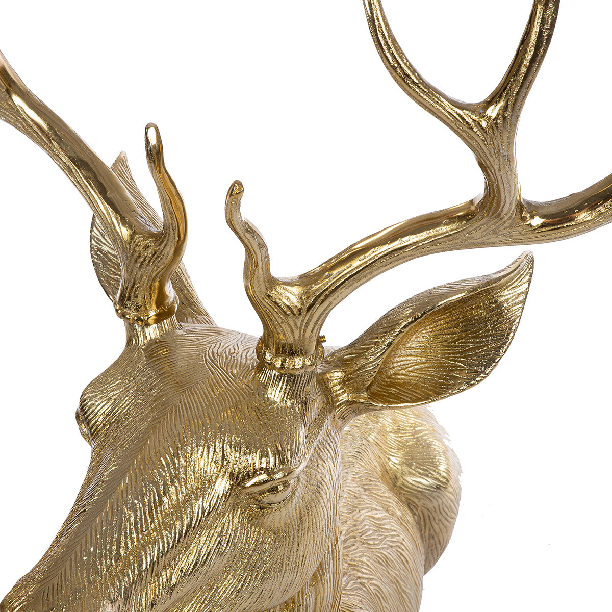 Dekofigur Hirsch Ralf gold aus Aluminium XXL 142cm