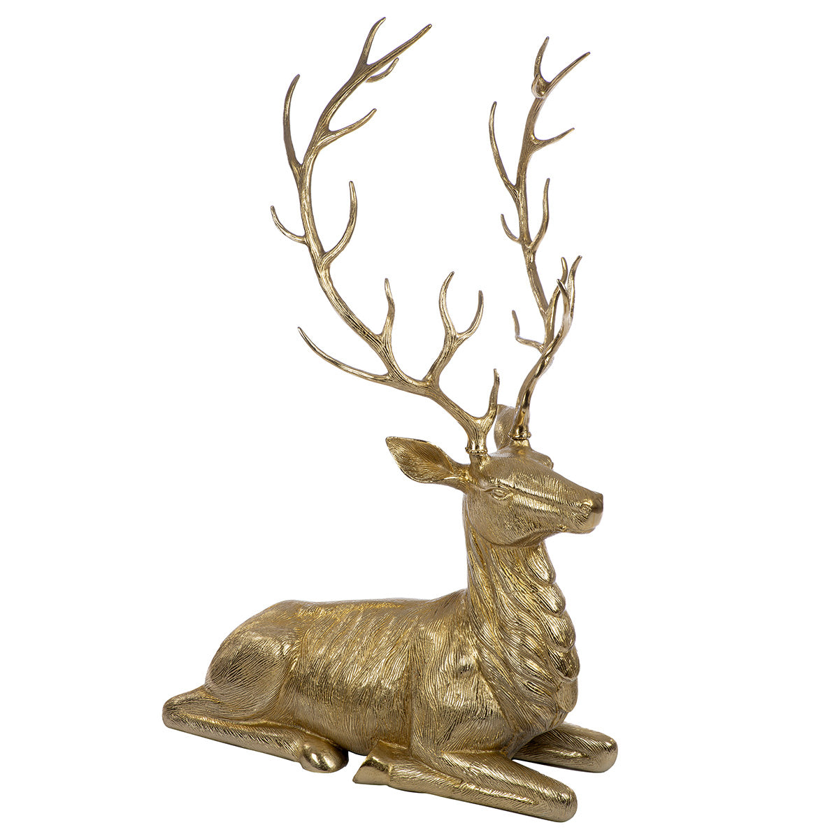 Dekofigur Hirsch Ralf gold aus Aluminium XXL 142cm