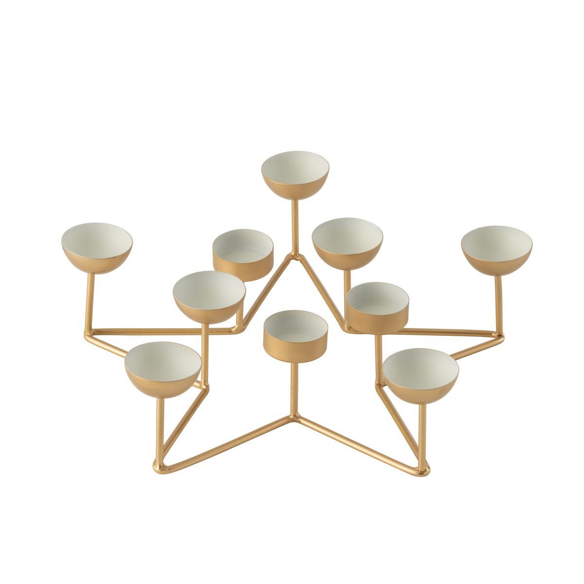 Teelichthalter Stern aus Metall in Weiß und Gold Adventsleuchter