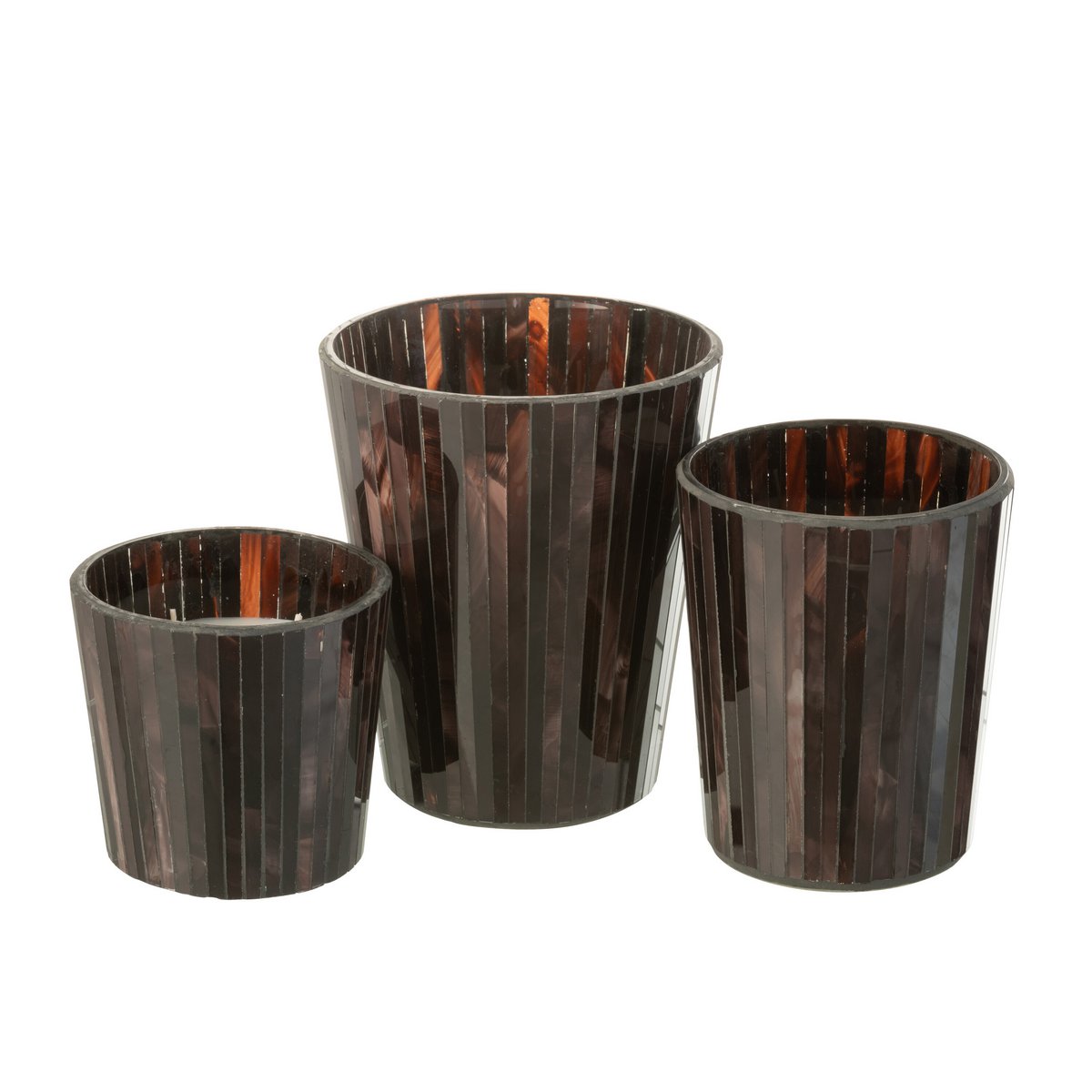 J-Line Duftkerze Noa – Woody Aurora – Glas – Braun – groß – 60U