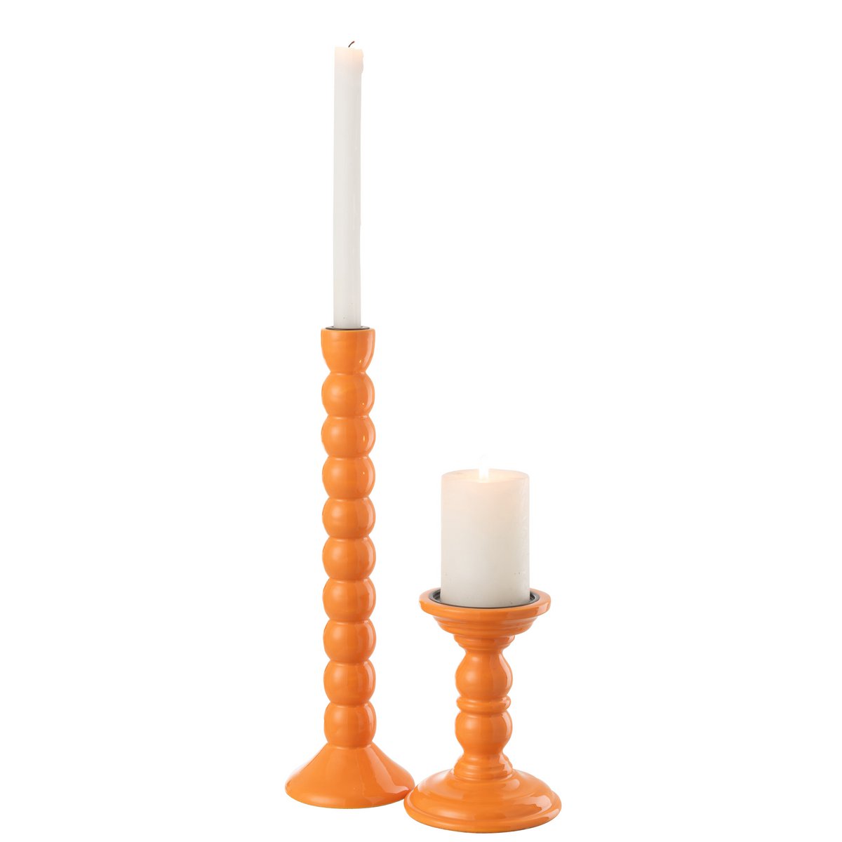 J-Line Kerzenständer Mangoholz Orange