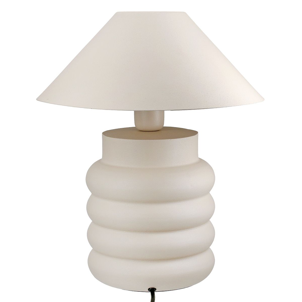 Tischleuchte Ripple aus Eisen in Creme