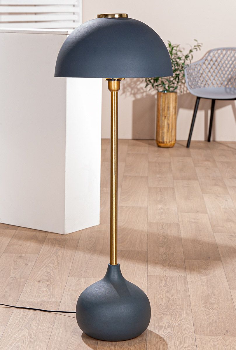 Stehleuchte Kyra aus Eisen in Nachtblau 113 cm Höhe