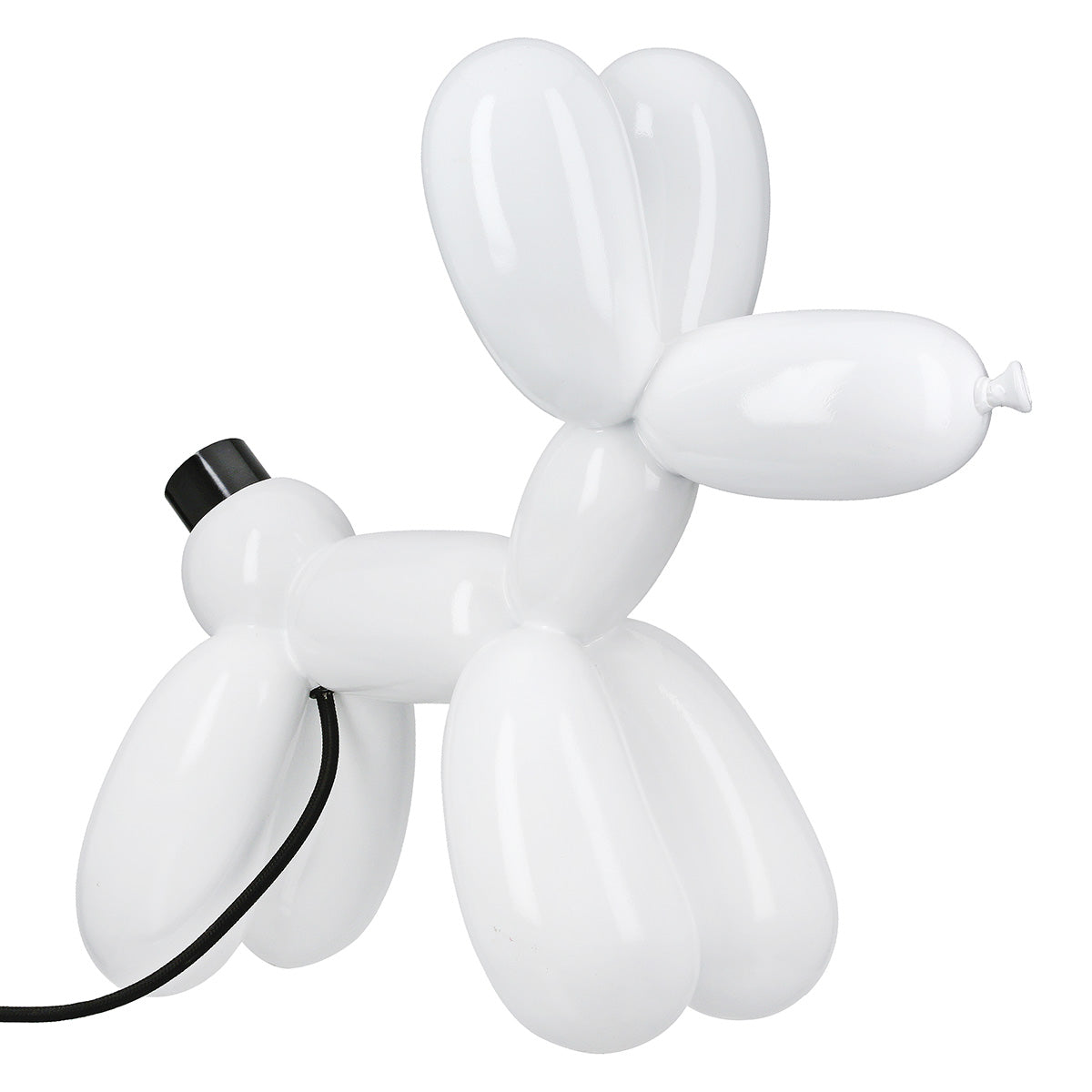 Tischleuchte Ballonhund Elio in Weiß oder Schwarz mit LED Schriftzug Love Home