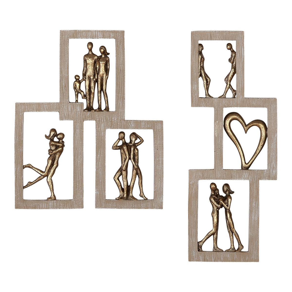 Wanddeko Zuneigungsmomente 2tlg naturfarben