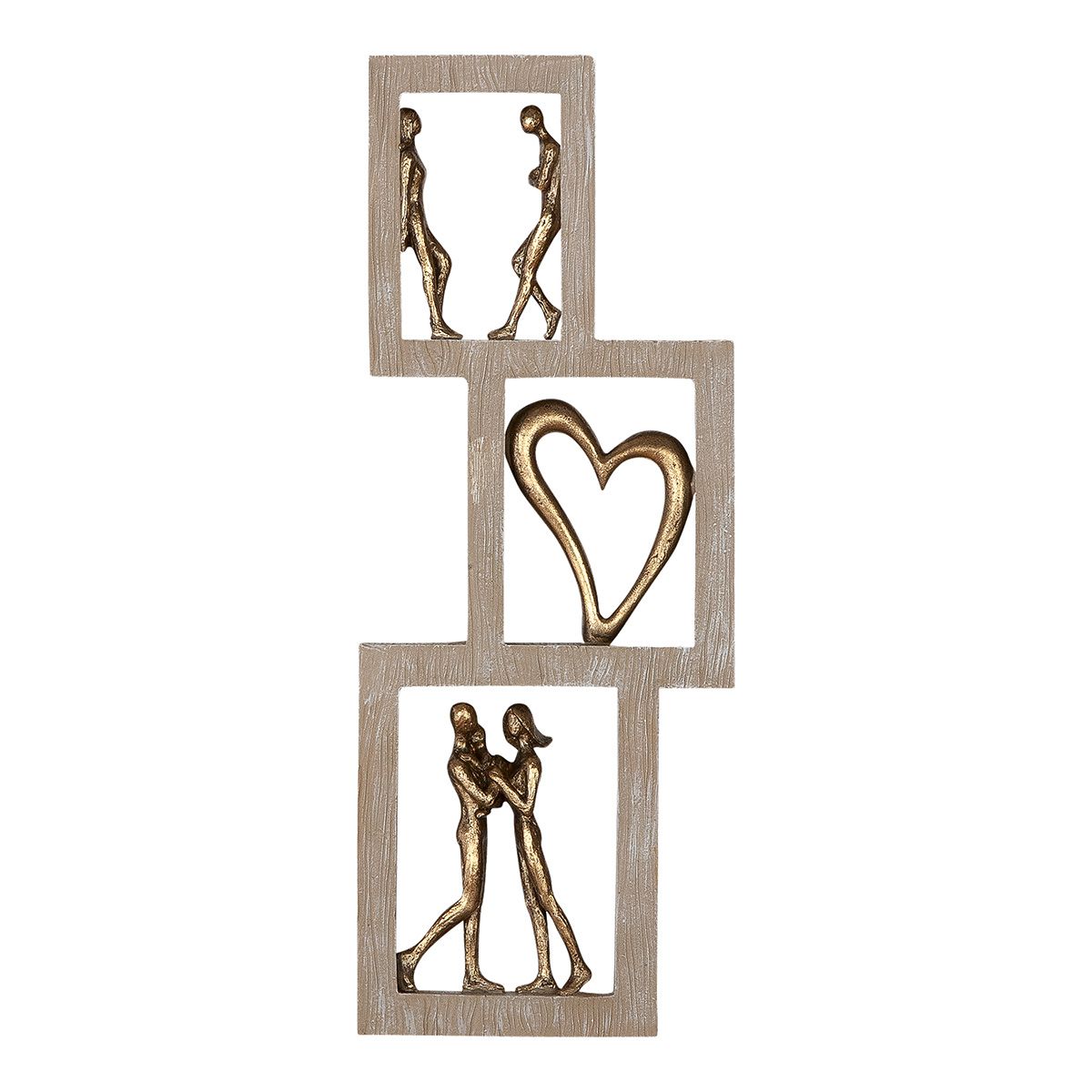 Wanddeko Zuneigungsmomente 2tlg naturfarben