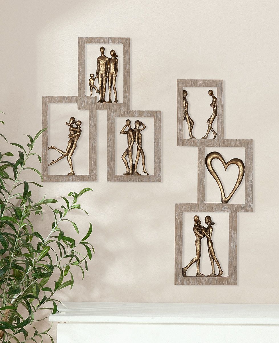 Wanddeko Zuneigungsmomente 2tlg naturfarben