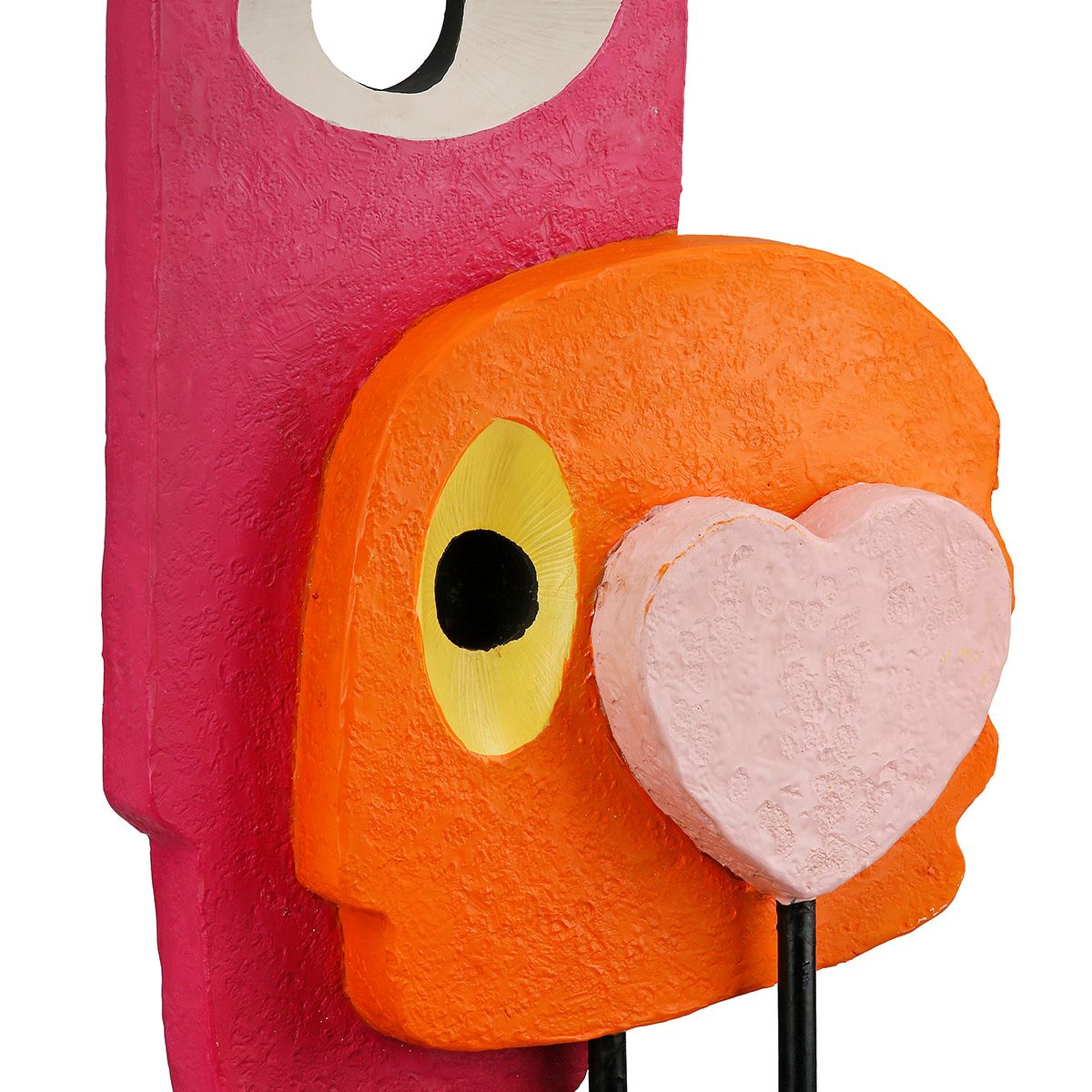 Abstrakte Skulptur im Herzen-Design – Gelb, Orange und Pink