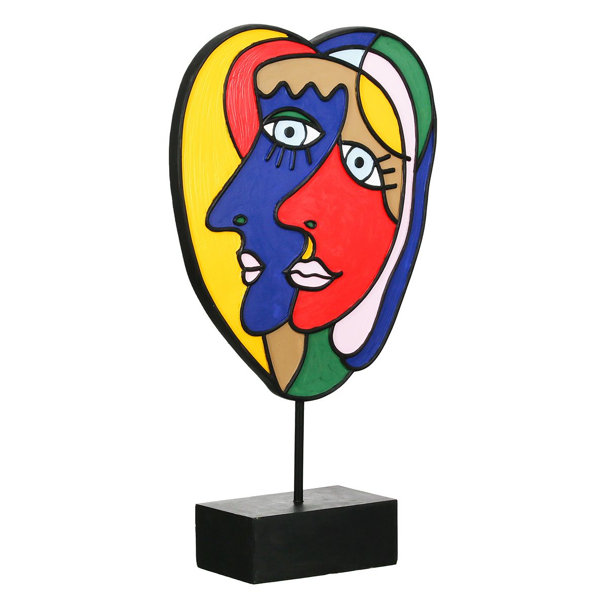 Skulptur Faces of Art – Bunte Gesichter Deko im modernen Stil 2er Set