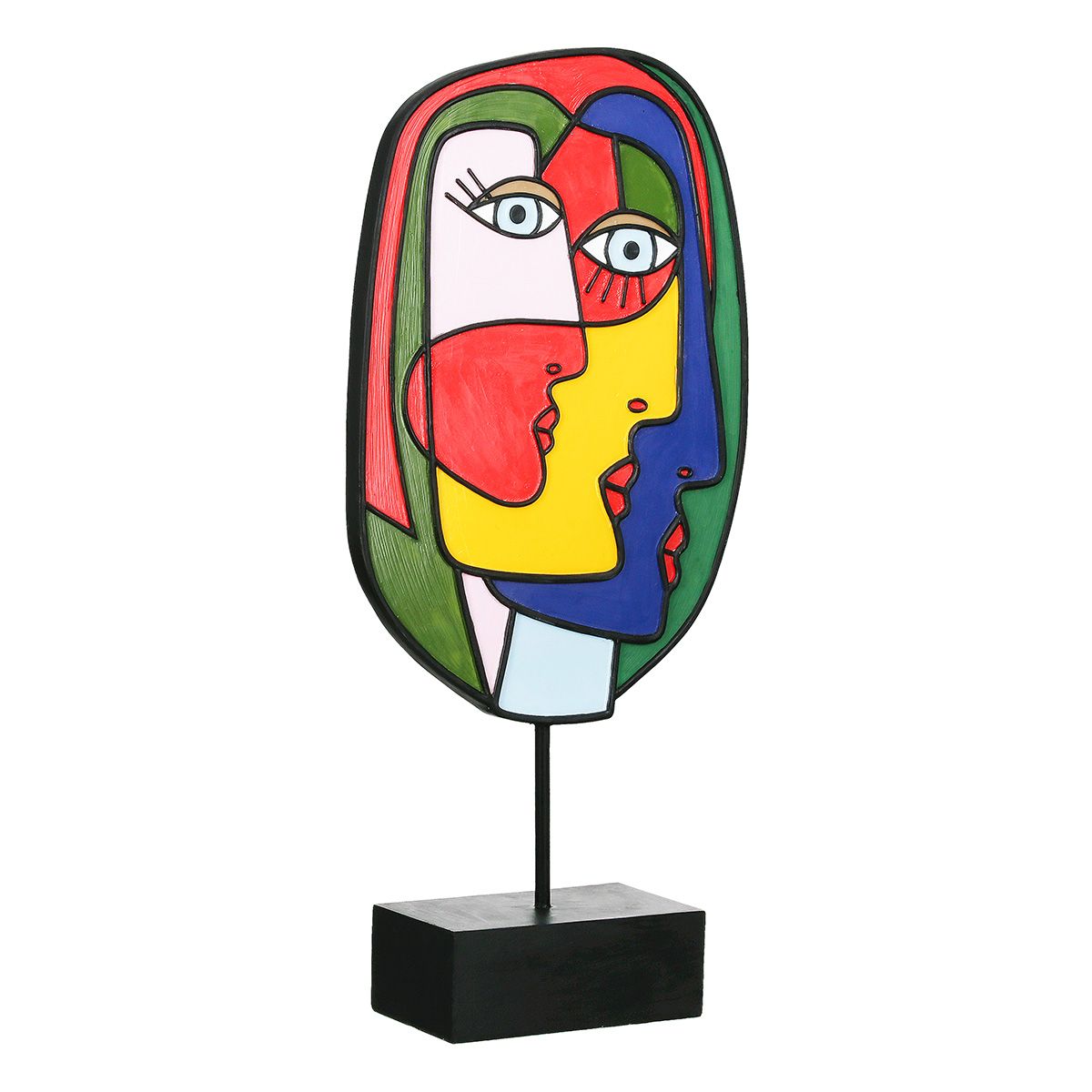 Skulptur Faces of Art – Bunte Gesichter Deko im modernen Stil 2er Set