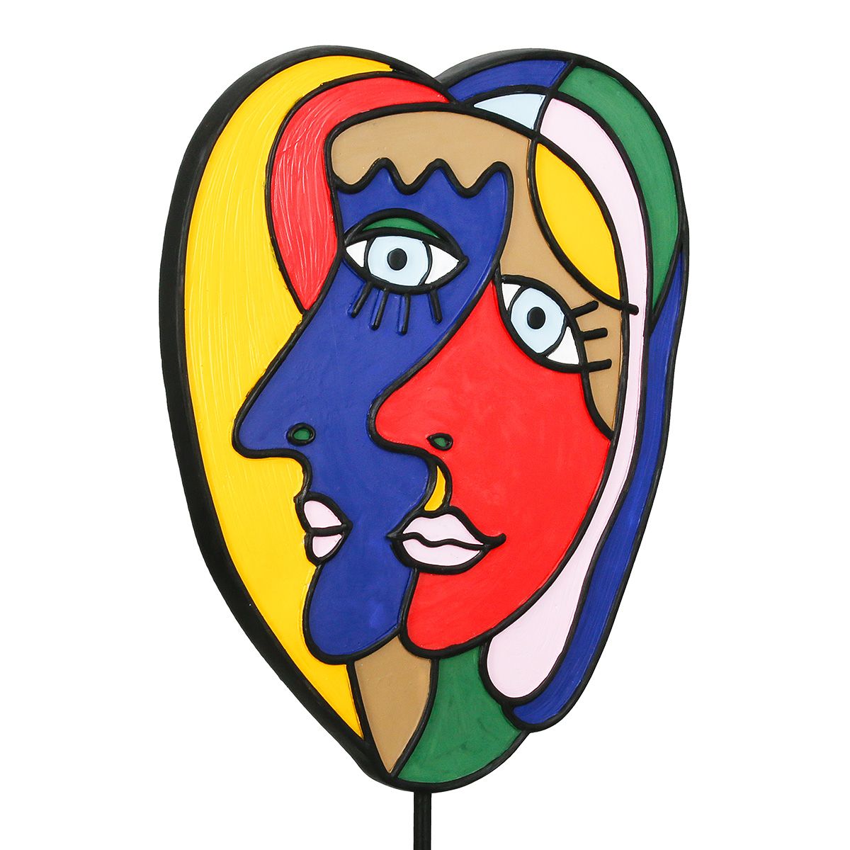 Skulptur Faces of Art – Bunte Gesichter Deko im modernen Stil 2er Set
