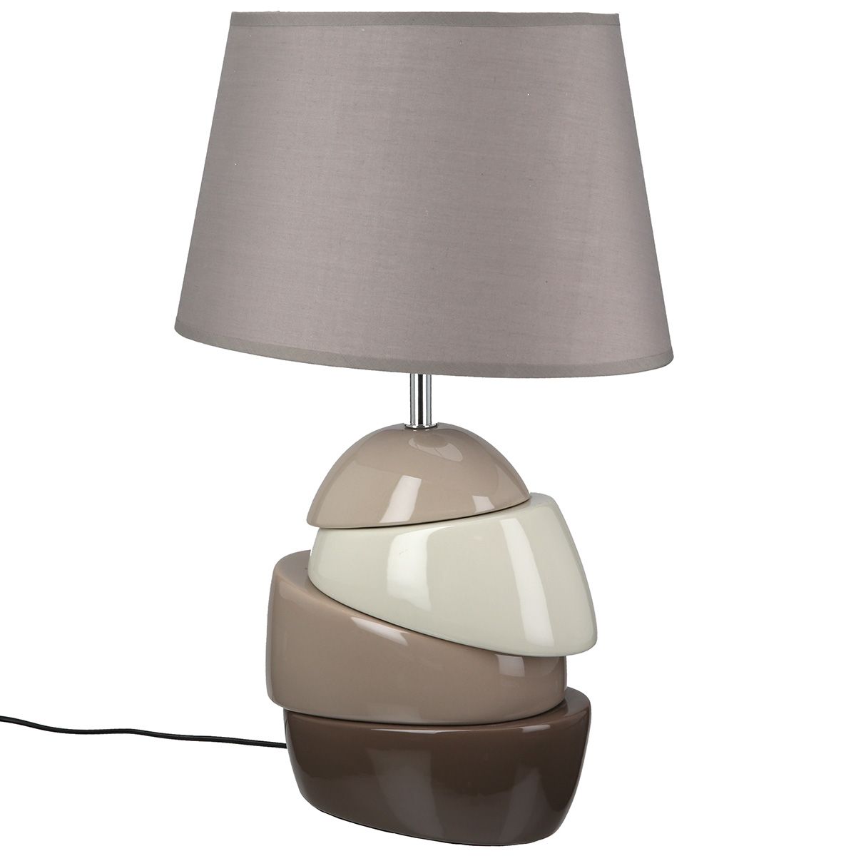Tischlampe Semiasse Keramik Braun Grau 48cm Modern