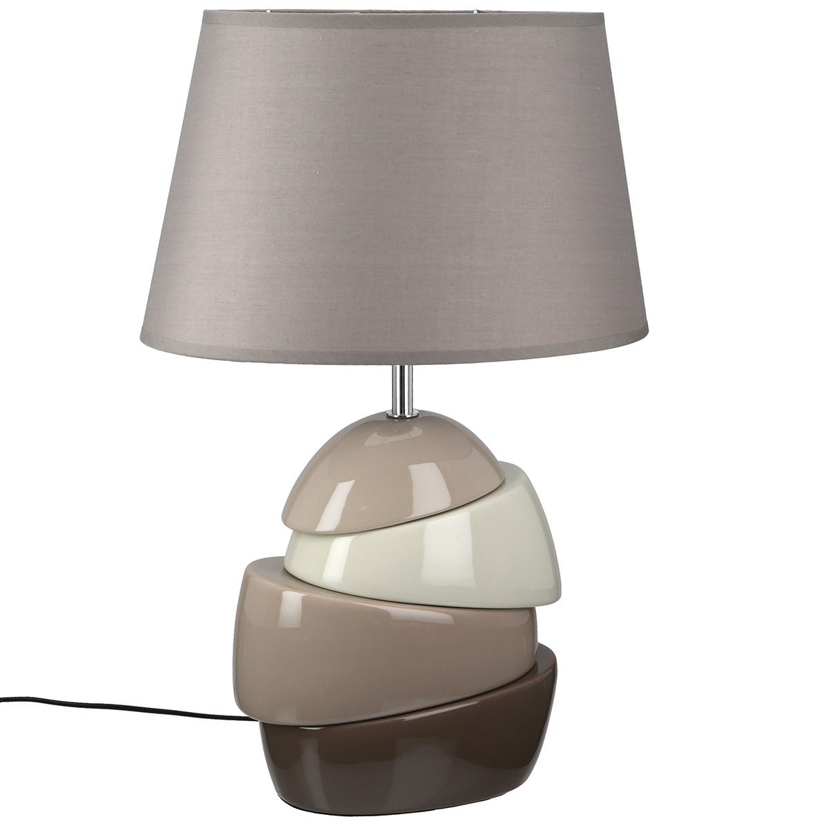 Tischlampe Semiasse Keramik Braun Grau 48cm Modern