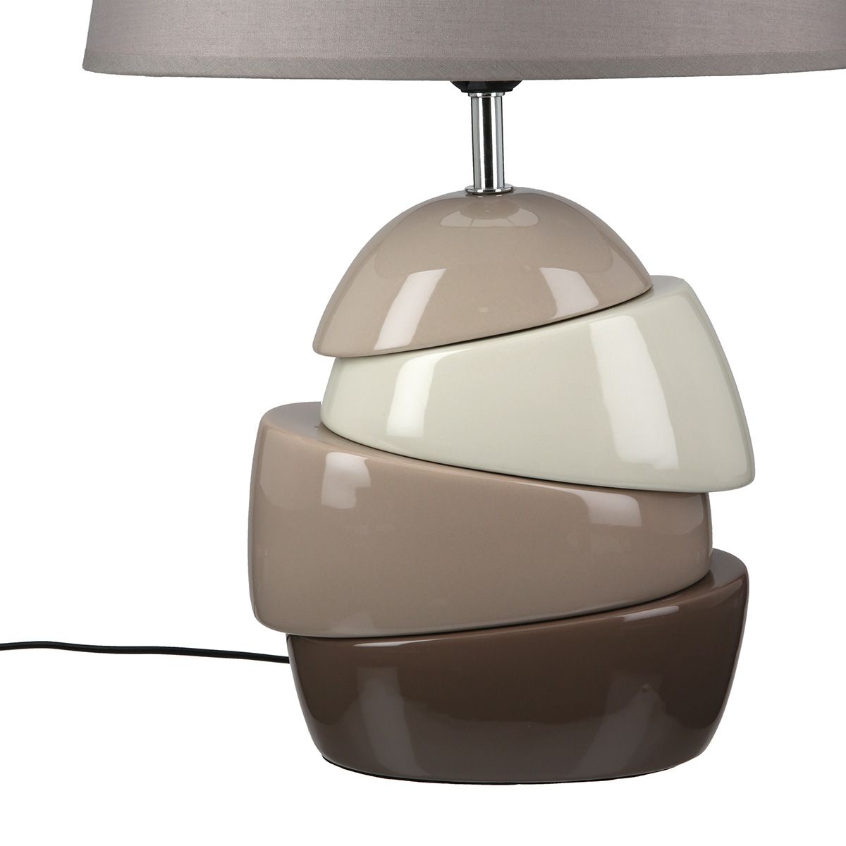 Tischlampe Semiasse Keramik Braun Grau 48cm Modern