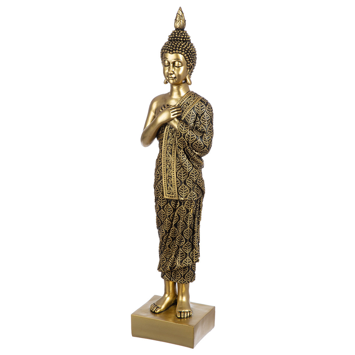 Buddha Figur Serana Gold Schwarz 55cm Kunstharz Deko Statue