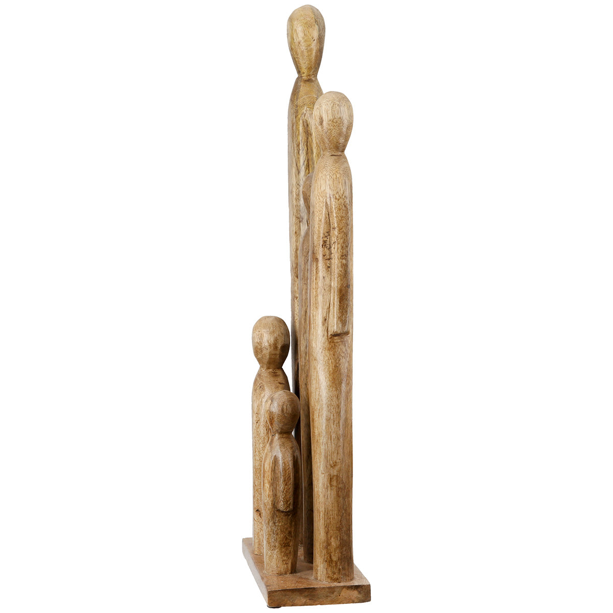 Skulptur Familienglück aus Mangoholz 52cm Natur